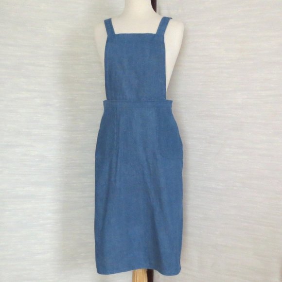 Dresses & Skirts - Blue Denim Apron Bib Pinafore Dress